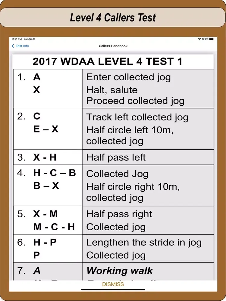2017 WDAA Dressage Tests iPad  スクリーンショット
